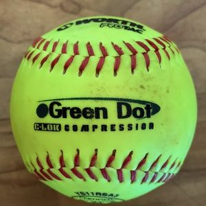 Worth Green Dot YS11RSA3 11 Inch ASA C-LOK Slowpitch Softball yellow neon VGUC